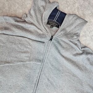 Banana Republic Premium Luxe Yarn Sweater Mens L Full Zip Hooded Silk Cashmere